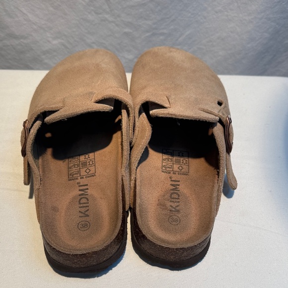 Women's Tan Suede Slippers - Picture 3 of 8
